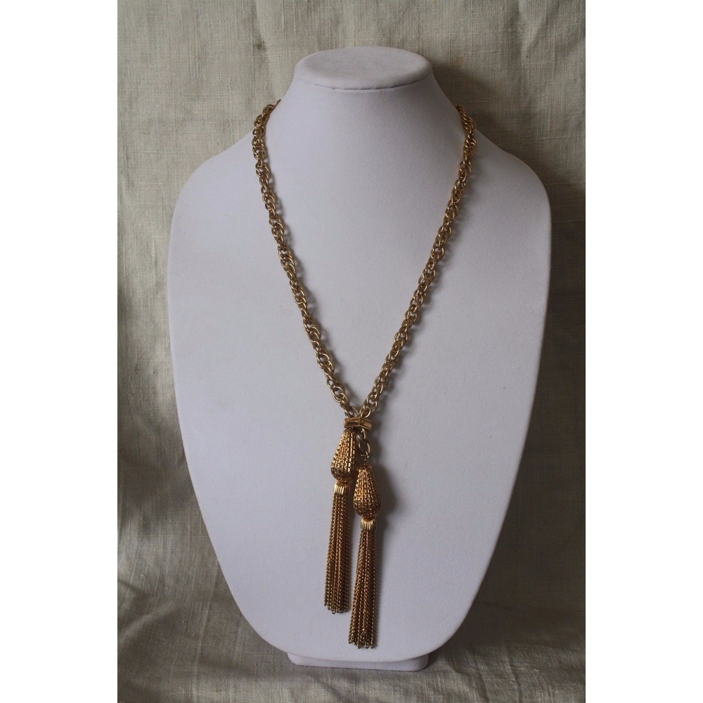 Vintage Double  Tassle 36" Statement Necklace